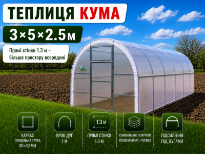 Теплиця «Кума» (3м*5м*2.5м)