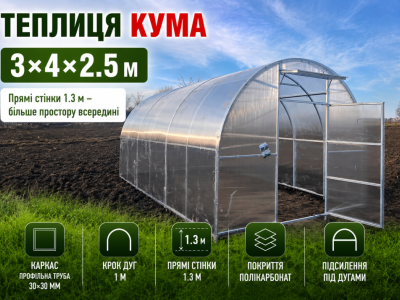 Теплиця «Кума» (3м*4м*2.5м)