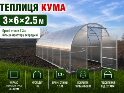 Теплиця «Кума» (3м*6м*2.5м)