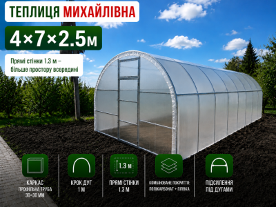 Теплиця «Михайлівна» (4м*7м*2.5м)