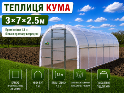Теплиця «Кума» (3м*7м*2.5м)