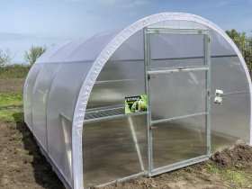 Теплиця «ПОЛУНИЦЯ» з квадратної оцинкованої труби (3м*5м*2м)